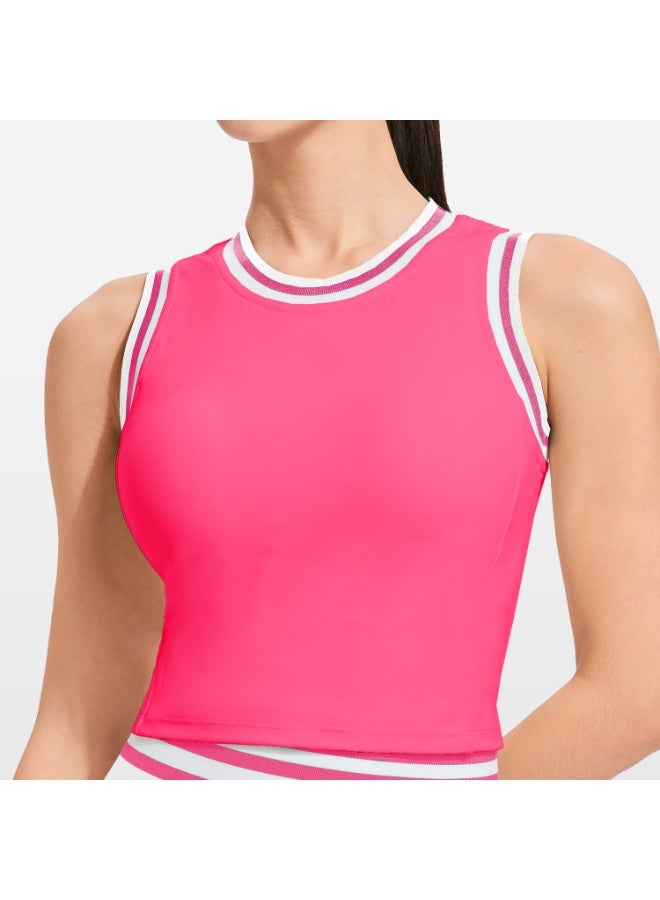 Women Fitness Workout Tank Tops with Shelf Built In Bra with Fixed Padding Sportswear Sports Vest for Yoga Gym  - Image 1
