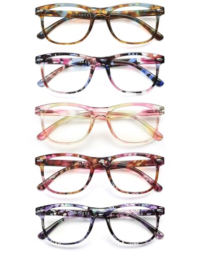 JOLISU Reading Glasses For Women - 5 Pack Stylish Readers For Womens Men Spring Hinge Eyeglasses -Blue Light Blocking Protection Frame (2.25) - Image 1