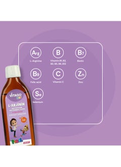 VITAGO Kids L-Arginine Growth Syrup to Increase Height and Multivitamin for Girls - 150ml  - Image 2