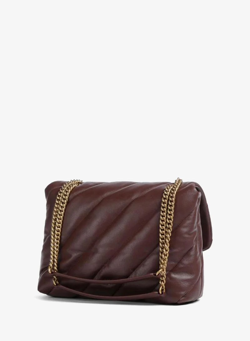 بينكو Logo Detail Flap Over Shoulder Bag