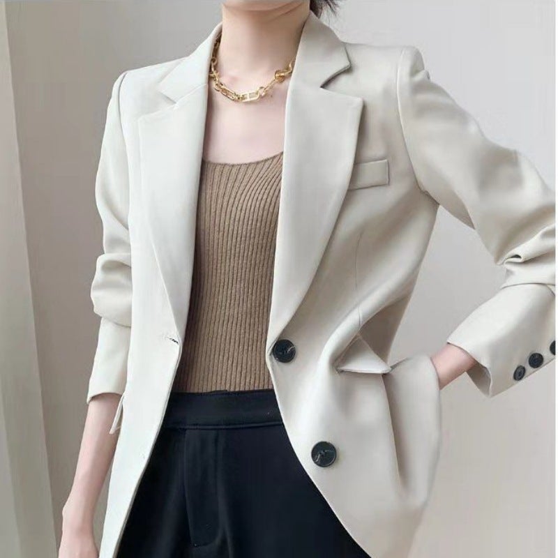 Fashionable Coffee Colored Womens Small Suit Jacket Spring Autumn New Korean Style Versatile Design Sensation Elite Class Brown  - Image 3