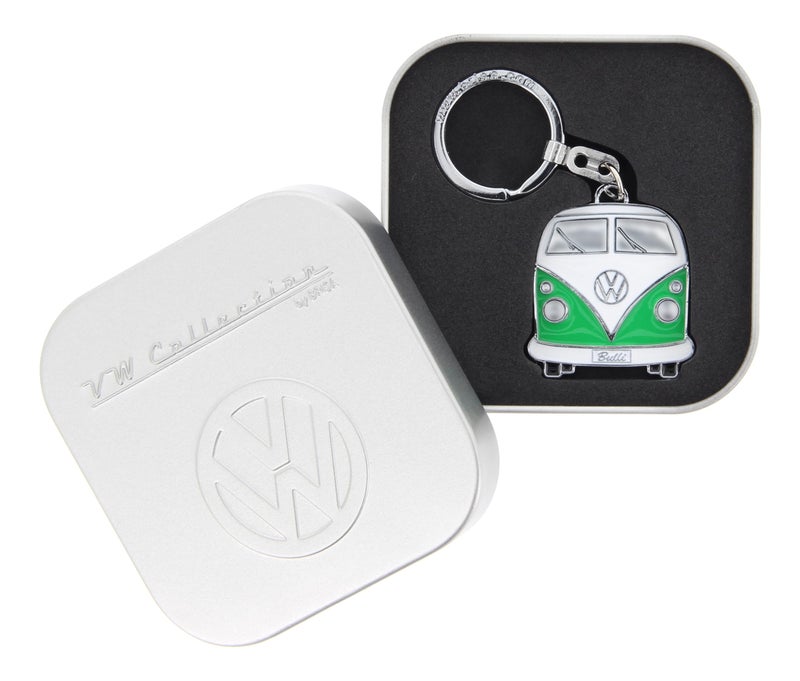 BRISA VW Collection - Volkswagen Enamel Metal Keyring Keychain Accessory Keyholder in T1 Bus Design (Front/Green) - Image 4