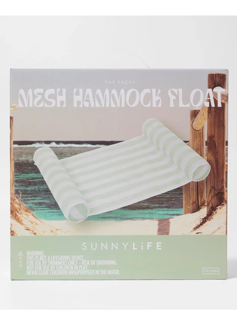 SUNNY LIFE Mesh Hammock Pool Float The Vacay Soft Olive