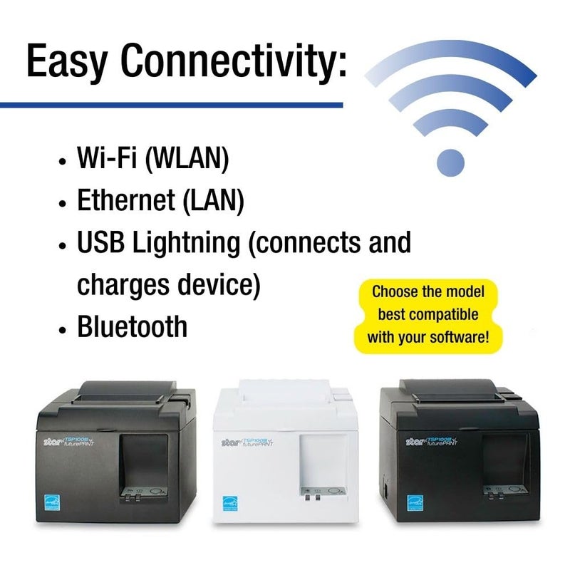 Star Micronics TSP143IIILAN Ethernet (LAN) Thermal Receipt Printer with Auto-Cutter and Internal Power Supply - Gray - Image 5