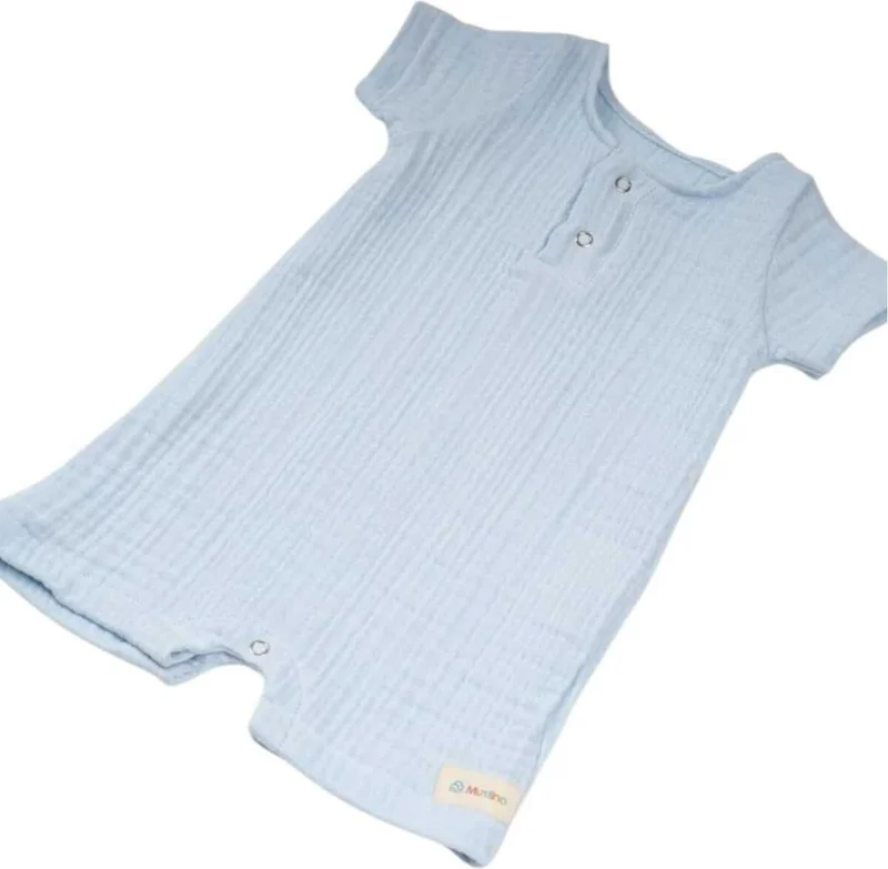 Tezzgelsin Baby 4 Layer Muslin Fabric 100% Organic Cotton Half Sleeve Jumpsuit