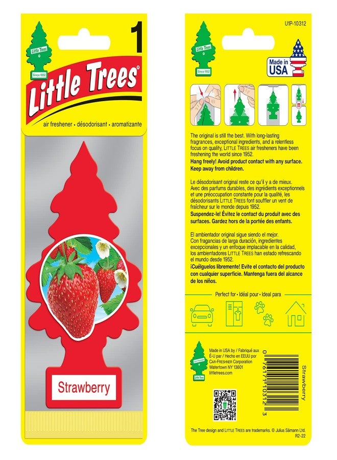 LITTLE TREES Car Air Freshener | Hanging Paper Tree for Home or Car | Strawberry | 6 Pack - Image 2
