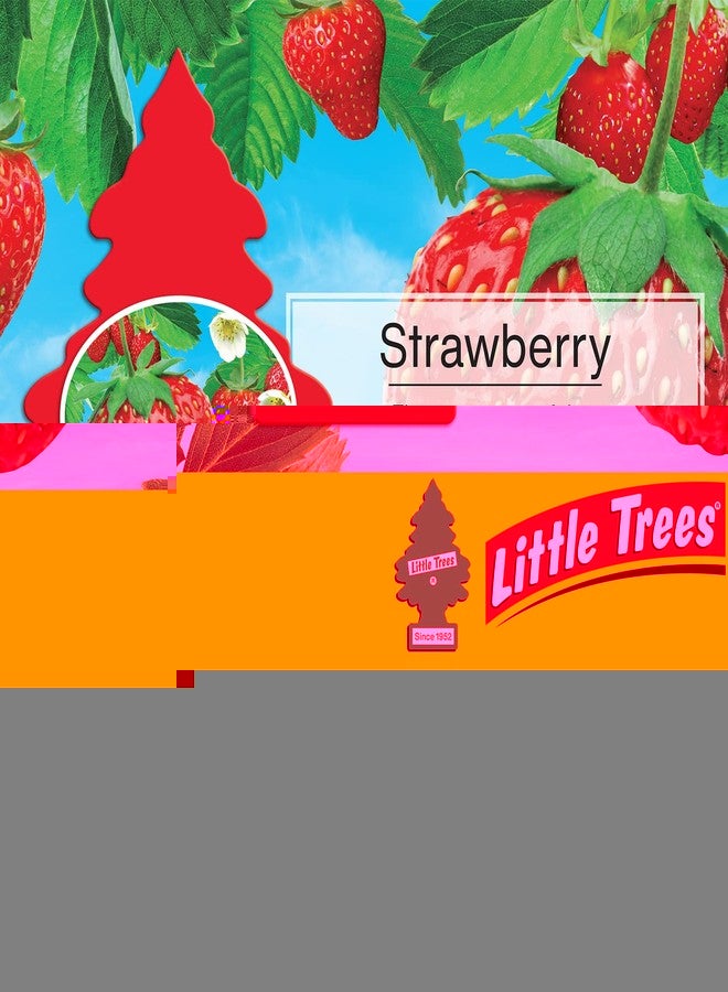 LITTLE TREES Car Air Freshener | Hanging Paper Tree for Home or Car | Strawberry | 6 Pack - Image 4