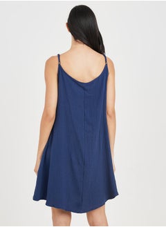 Styli Cotton Gauze Lace Ladder Insert Slip Dress  - Image 4
