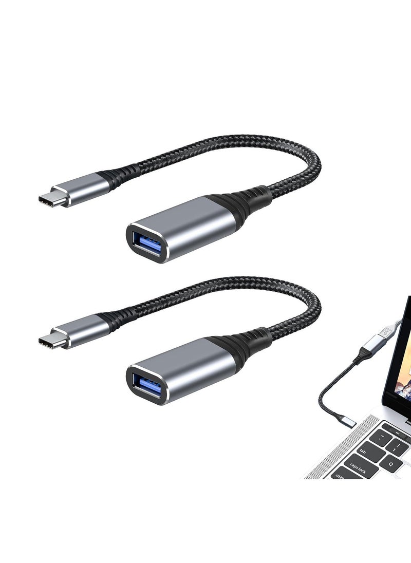Generic USB C to USB Adapter, 2 Pack Type C Male to USB 3.1 Female OTG Cable Converter, 5 Gbps High Speed, USB Adapter Compatible with MacBookAirPro, Samsung Galaxy, Grey  - Image 1