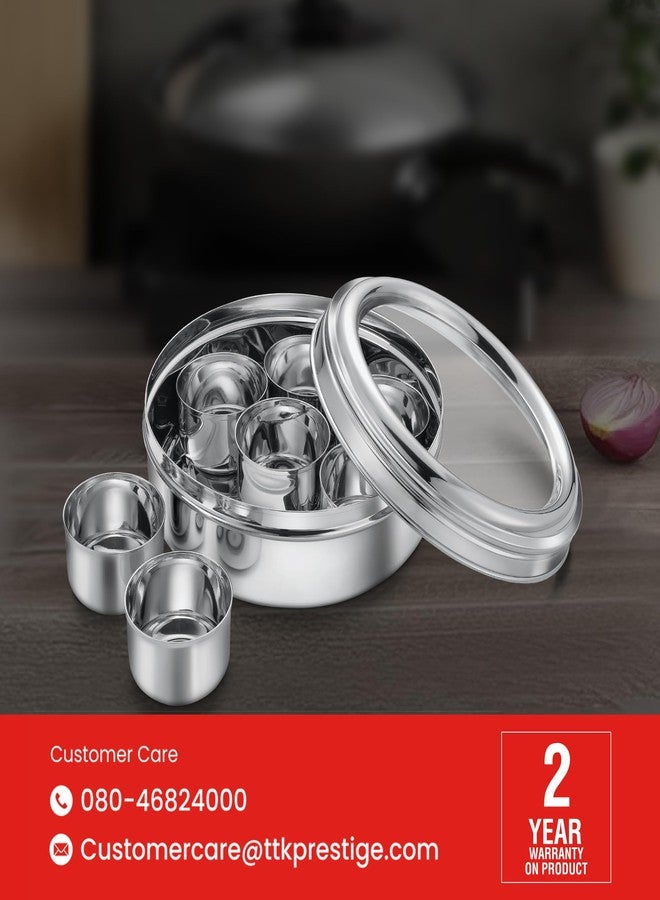 Judge by Prestige Masala Dubba with see-Through Lid|7 Spice Containers Inside|Stainless steel|Silver - Image 5