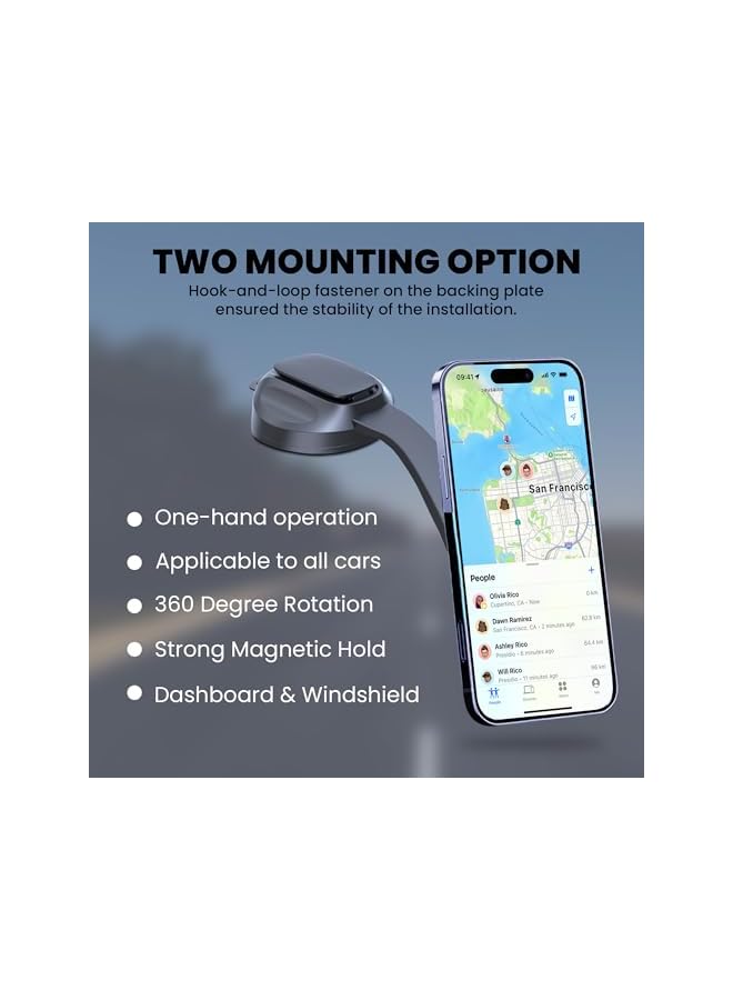S-TOP Magnetic Car Phone Holder with 360° Rotation - Magnet Compatible Magnetic Car Phone Mount Mobile Holder for Car - Phone Stand with Suction Cup Mount for Dashboard, Windshield - Image 4