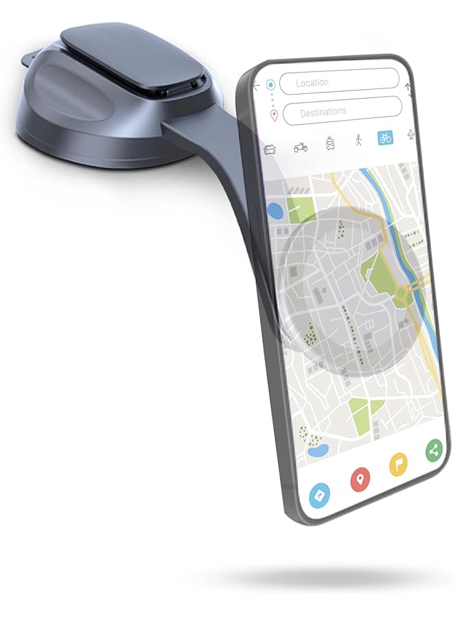 S-TOP Magnetic Car Phone Holder with 360° Rotation - Magnet Compatible Magnetic Car Phone Mount Mobile Holder for Car - Phone Stand with Suction Cup Mount for Dashboard, Windshield - Image 1