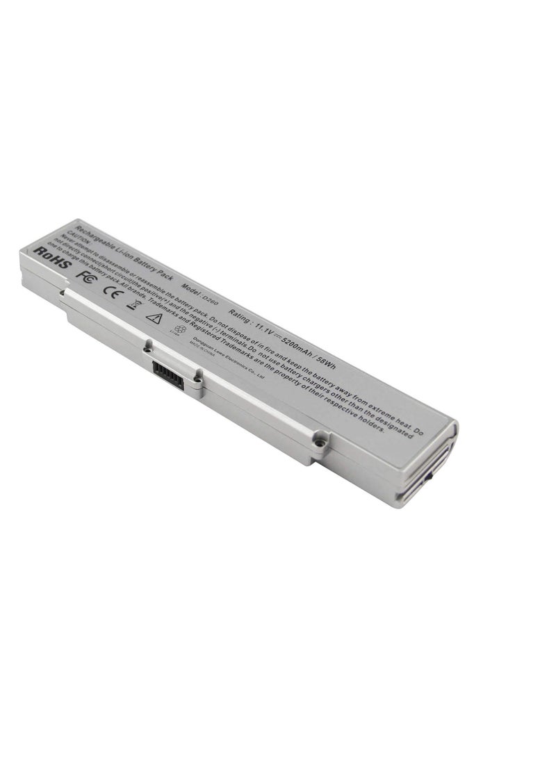 Terabyte Laptop Battery for Sony VAIO PCG VGN-AR VGN-NR VGN-SZ VGN-CR Series, fits P/N BPS9 VGP-BPL9 VGP-BPS9 VGP-BPS9/B VGP-BPS9/S VGP-BPS9A VGP-BPS9A/B (Silver 11.1V 5200mAh) - Image 2