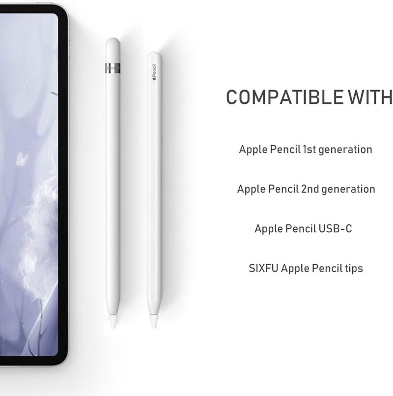 SIXFU Upgrade Covers for Apple Pencil Tips Suitable Paper-Like Screen Protector, Noise Reduction Accessories for Apple Pencil 2nd Generation/ 1st Gen/Pro/USB-C iPencil tip(6 PCS) - Image 2