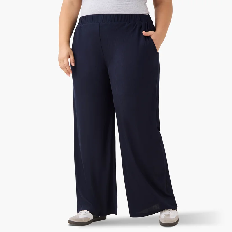  أولا بوبكن Plisse Wide Leg Bottom