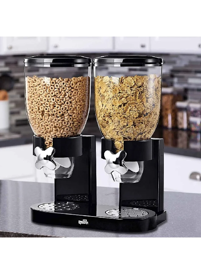 Felli Indispensable Double Food Dispenser Black and Clear 17.5oz PCD2-B