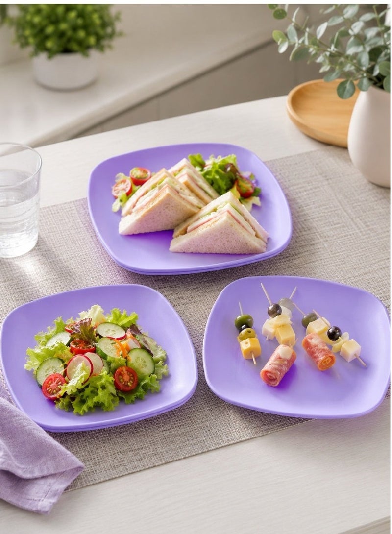 favilla Square plastic serving dish - 3 pieces, measuring 23 x 23 x 3 cm, multi-purpose - Code 1078 - Image 5