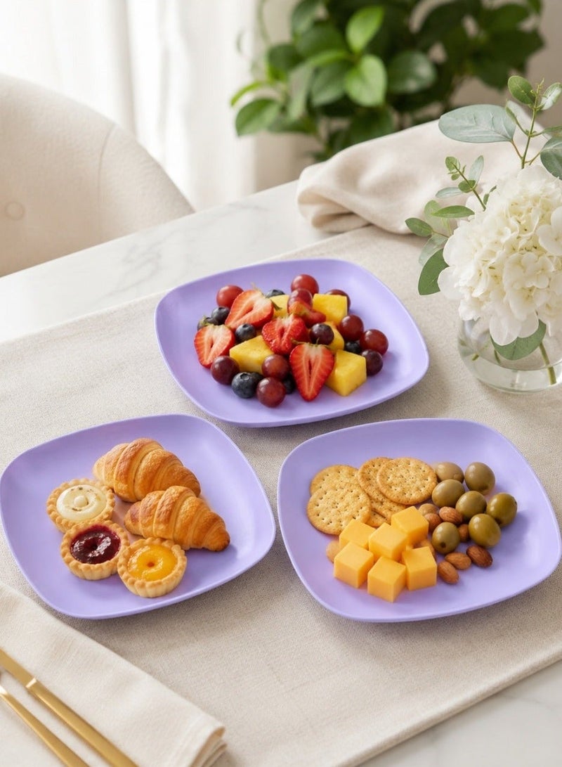 favilla Square plastic serving dish - 3 pieces, measuring 23 x 23 x 3 cm, multi-purpose - Code 1078 - Image 1