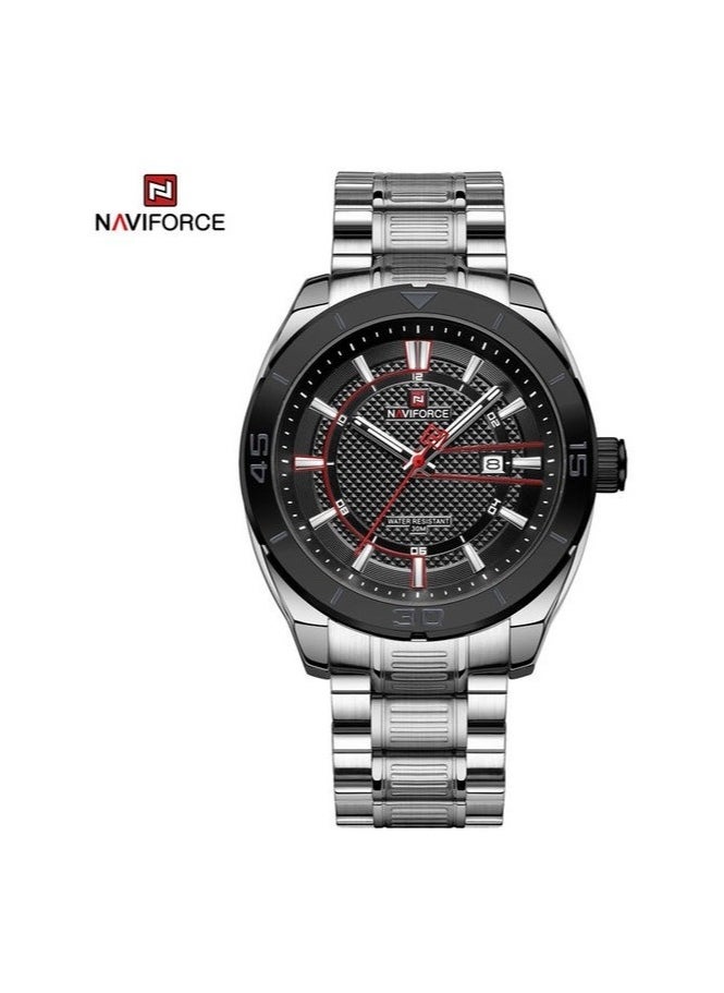 NAVIFORCE - Men's Analog Round Shape Stainless Steel Wrist Watch NF9210 S/B - 45 Mm - Image 1
