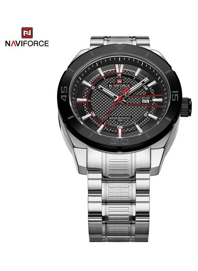 NAVIFORCE - Men's Analog Round Shape Stainless Steel Wrist Watch NF9210 S/B - 45 Mm - Image 1