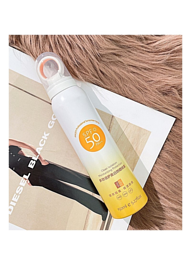 Generic Ultra Sheer Body Spray SPF 50, Broad Spectrum UVA/UVB Protection, Clean Is olation Moisturizing Protection, Protecting Multi-Purpose White Sunscreen Spray, Lightweight, Non-Greasy, Waterproof Body Spray, Non-Allergenic, 150ml  - Image 1
