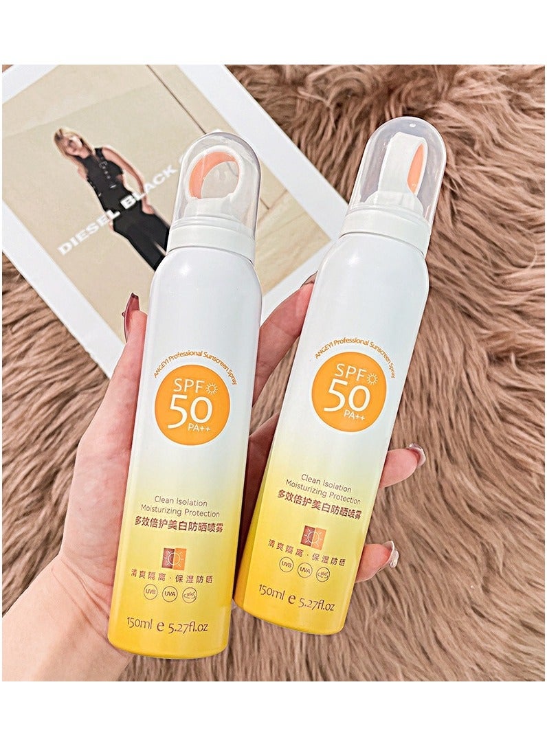 Generic Ultra Sheer Body Spray SPF 50, Broad Spectrum UVA/UVB Protection, Clean Is olation Moisturizing Protection, Protecting Multi-Purpose White Sunscreen Spray, Lightweight, Non-Greasy, Waterproof Body Spray, Non-Allergenic, 150ml  - Image 2