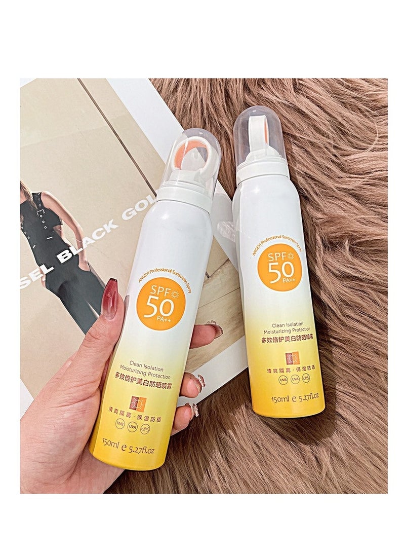 Generic Ultra Sheer Body Spray SPF 50, Broad Spectrum UVA/UVB Protection, Clean Is olation Moisturizing Protection, Protecting Multi-Purpose White Sunscreen Spray, Lightweight, Non-Greasy, Waterproof Body Spray, Non-Allergenic, 150ml  - Image 3
