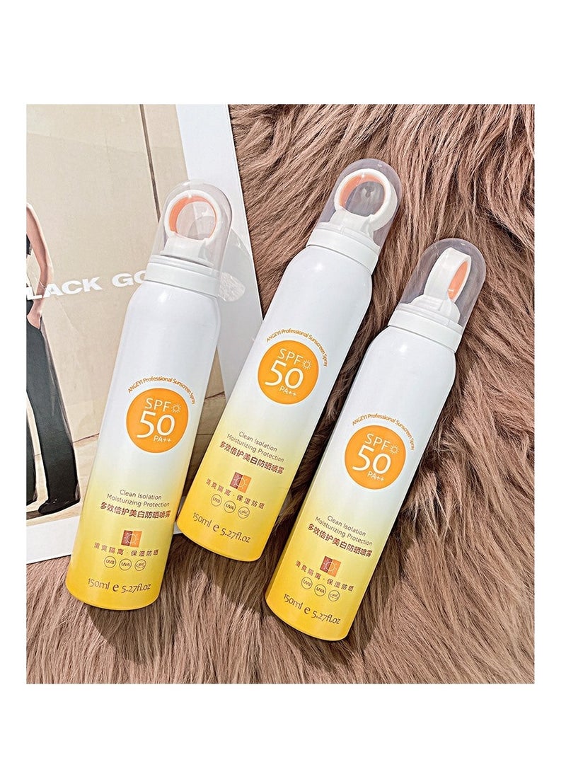 Generic Ultra Sheer Body Spray SPF 50, Broad Spectrum UVA/UVB Protection, Clean Is olation Moisturizing Protection, Protecting Multi-Purpose White Sunscreen Spray, Lightweight, Non-Greasy, Waterproof Body Spray, Non-Allergenic, 150ml  - Image 4