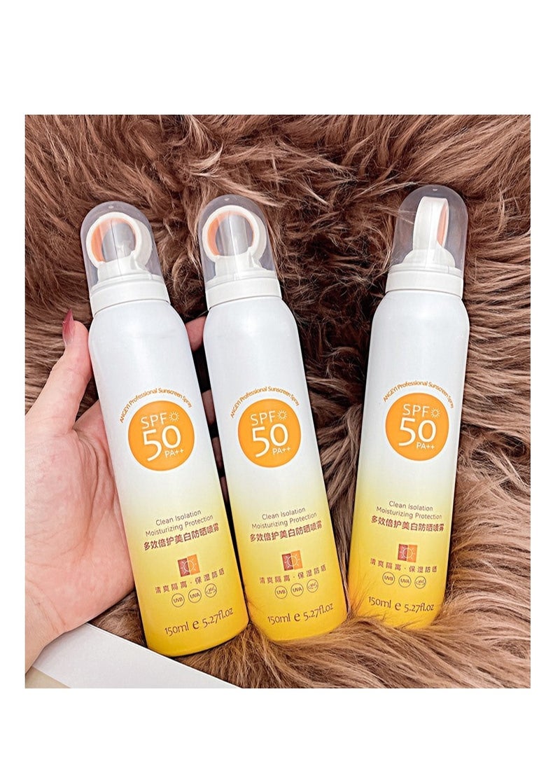 Generic Ultra Sheer Body Spray SPF 50, Broad Spectrum UVA/UVB Protection, Clean Is olation Moisturizing Protection, Protecting Multi-Purpose White Sunscreen Spray, Lightweight, Non-Greasy, Waterproof Body Spray, Non-Allergenic, 150ml  - Image 5