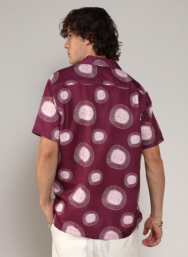 كامبوس سوترا قميص كاجوال مطبوع برسومات بأزرار من ستايلي - Image 3