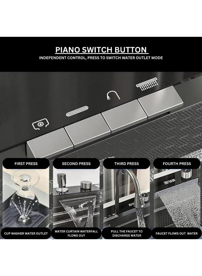 Stainless Steel Smart Kitchen Sink Black Workstation Sink  - Image 2