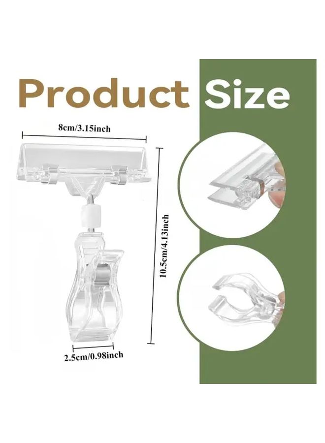 31 Pack Heavy Duty Plastic Double Sided Sign Holder Clips With Rotatable Swivel Base And Sturdy Base For Price Display Rack Including Price Tags - Image 2