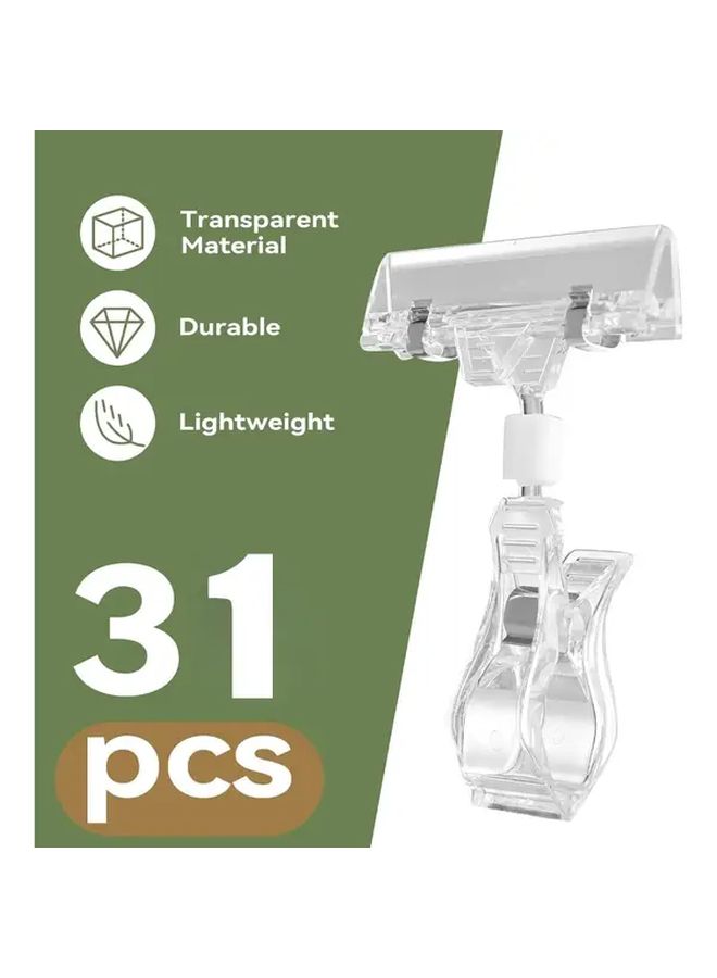 31 Pack Heavy Duty Plastic Double Sided Sign Holder Clips With Rotatable Swivel Base And Sturdy Base For Price Display Rack Including Price Tags - Image 5