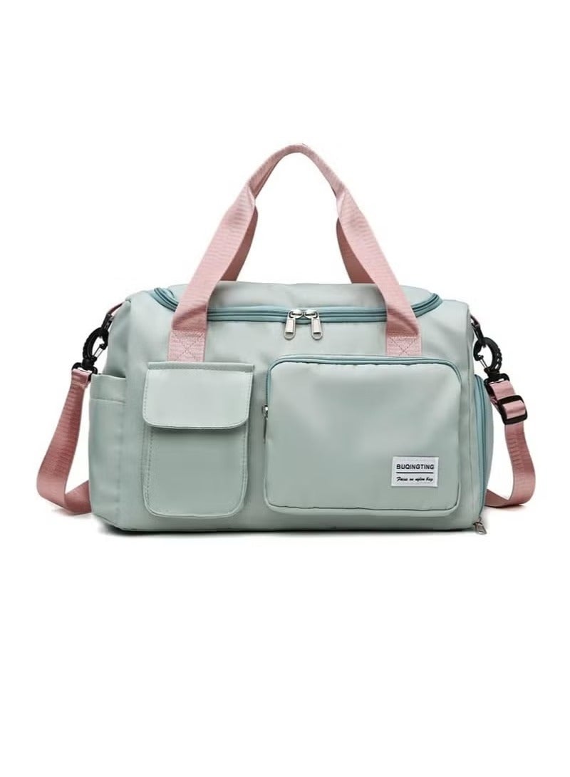 Small Gym Bag for Women, Waterproof Duffle Bag Carry On Weekender Bag With Shoe Compartment & Wet Pocket, Tote Bag for Travel, Workout, Sport