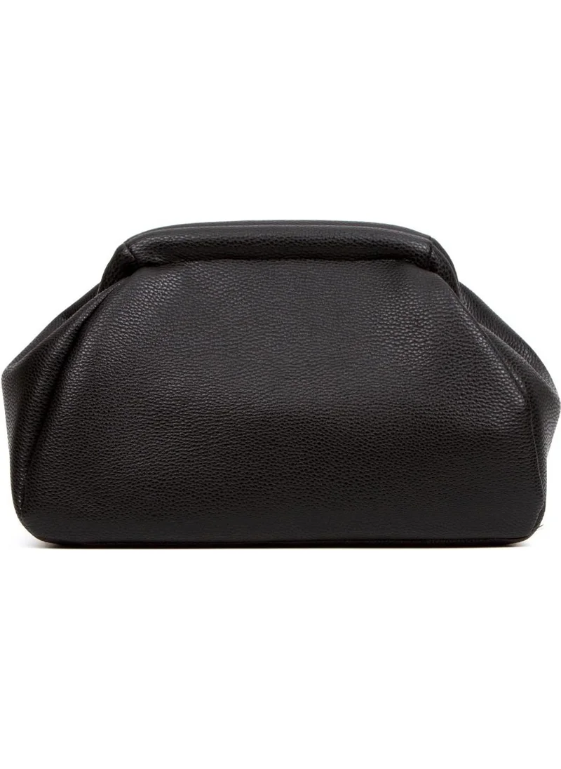 باهلس Women's Trend Black Leather Clutch Portfolio Bag