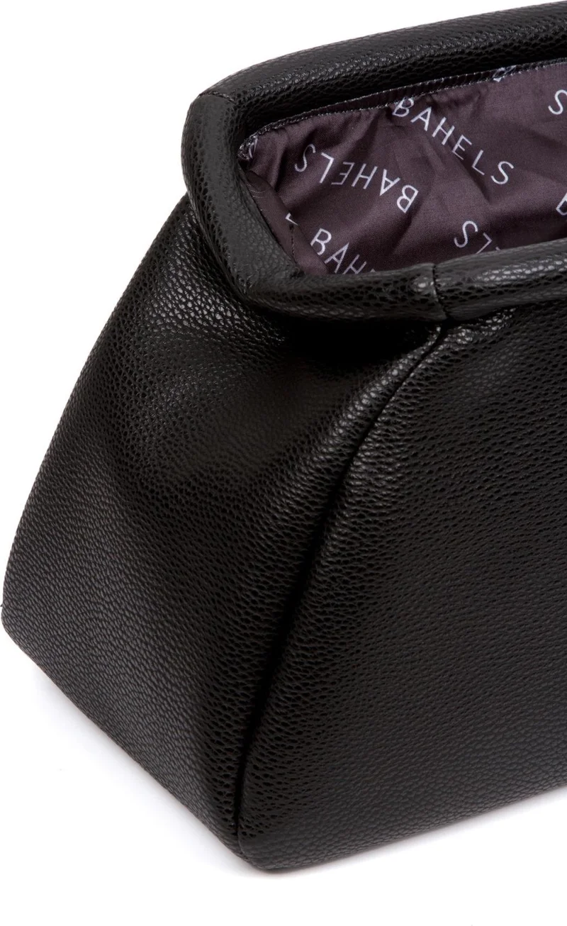 Bahels Women's Trend Black Leather Clutch Portfolio Bag