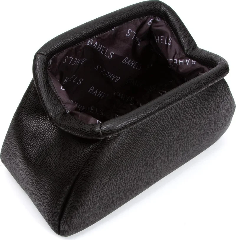 Bahels Women's Trend Black Leather Clutch Portfolio Bag