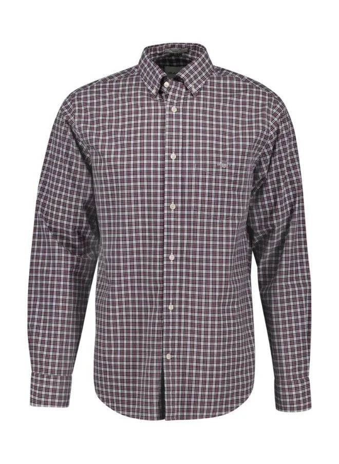 غانت Gant Regular Fit Small Checked Poplin Shirt