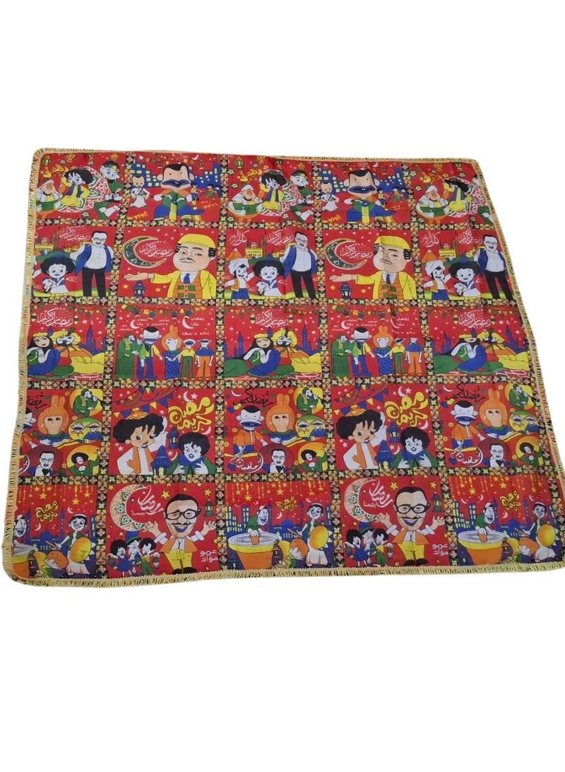 مفرش رمضاني قطني فاخر– شكل مربع مناسب للطاولات الصغيرة والمتوسطة - Image 1