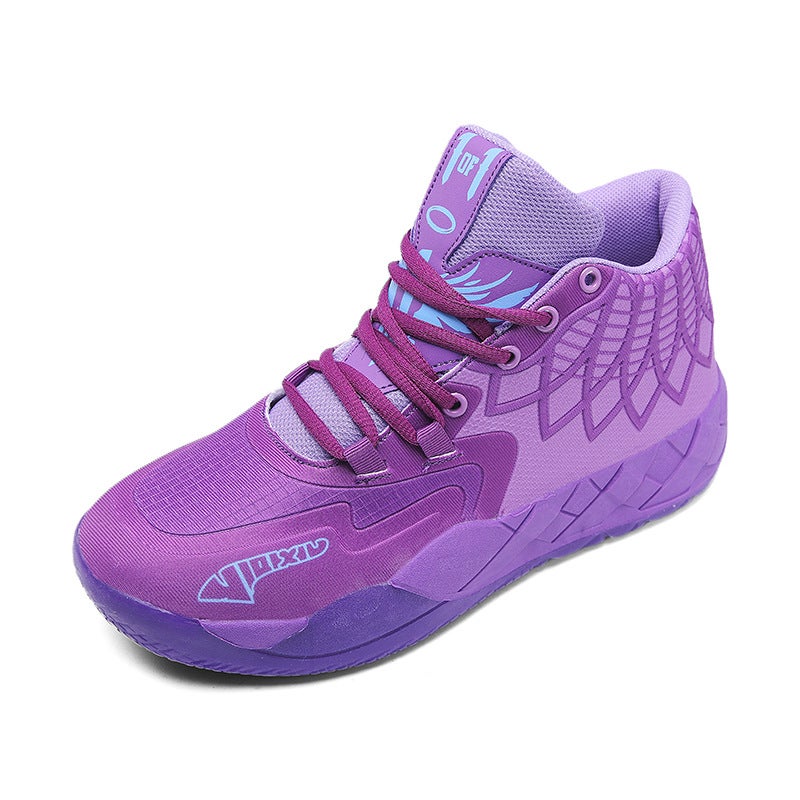 Five-color technology basketball shoes 2024 new mens war boots cement actual combat sneakers student air cushion sneaker women Tianlan - Image 2