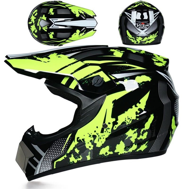 Generic Lightweight Off-Road Motorcycle Helmet with Visor Yellow Running 