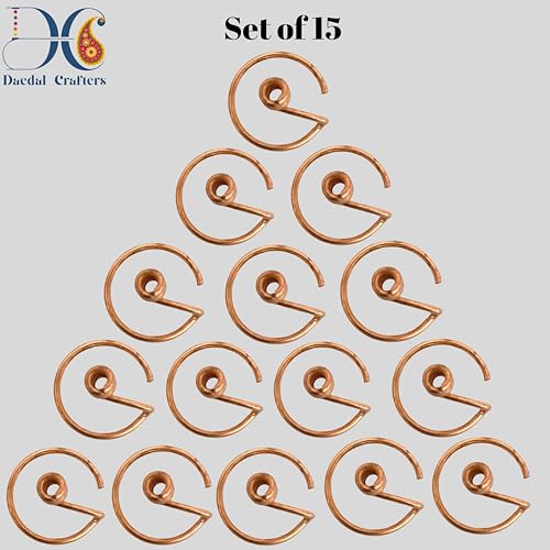 Daedal Crafters Wick Holder Spring for Deepam (Set of 15) Metal Niranjan Kadi, Diya Batti Stand for Pooja, Varamahalakshmi, Navarathri, Gowri Ganesha & Festival Use - Image 3