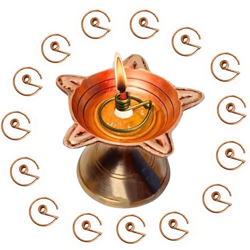 Daedal Crafters Wick Holder Spring for Deepam (Set of 15) Metal Niranjan Kadi, Diya Batti Stand for Pooja, Varamahalakshmi, Navarathri, Gowri Ganesha & Festival Use - Image 1