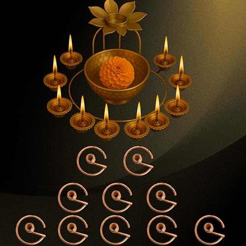 Daedal Crafters Wick Holder Spring for Deepam (Set of 15) Metal Niranjan Kadi, Diya Batti Stand for Pooja, Varamahalakshmi, Navarathri, Gowri Ganesha & Festival Use - Image 4