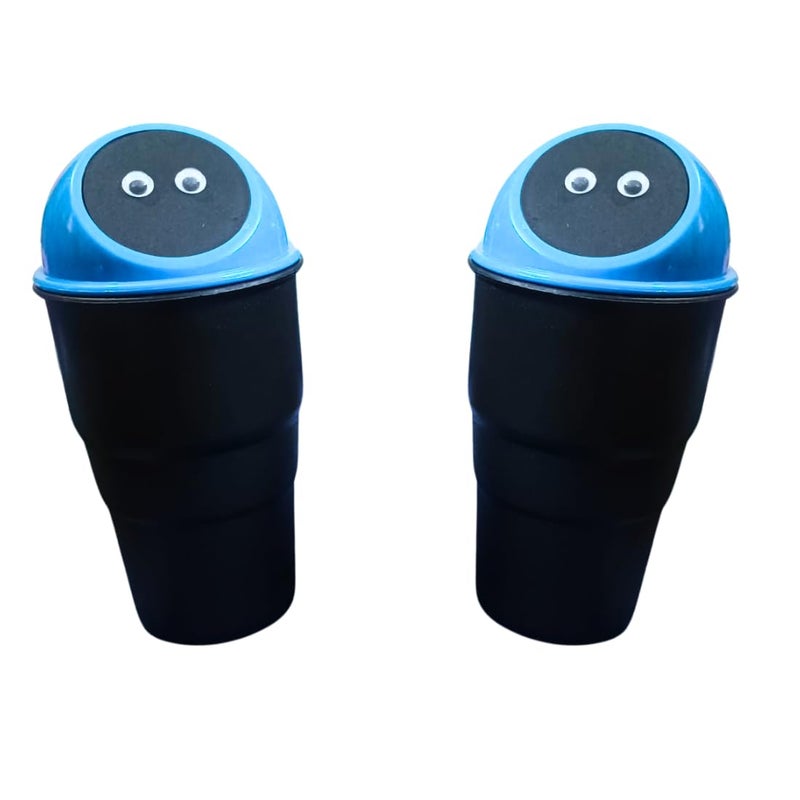 Generic 2 Mini Car Trash Can with Lid Portable Vehicle Garbage Bin Compact Cup Holder Design Leakproof Durable for Cars Trucks and SUVs Universal Car Organizer for Trash Management  - Image 1