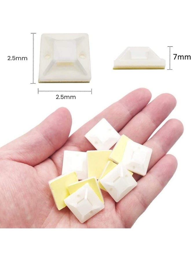 Royal Apex 50 Pcs Premium Nylon Zip Tie Self Adhesive-Backed Mounts Professional Grade White Cable Zip Tie Bases Holders For Cable Management Diy Home Office And Workshop  - Image 2