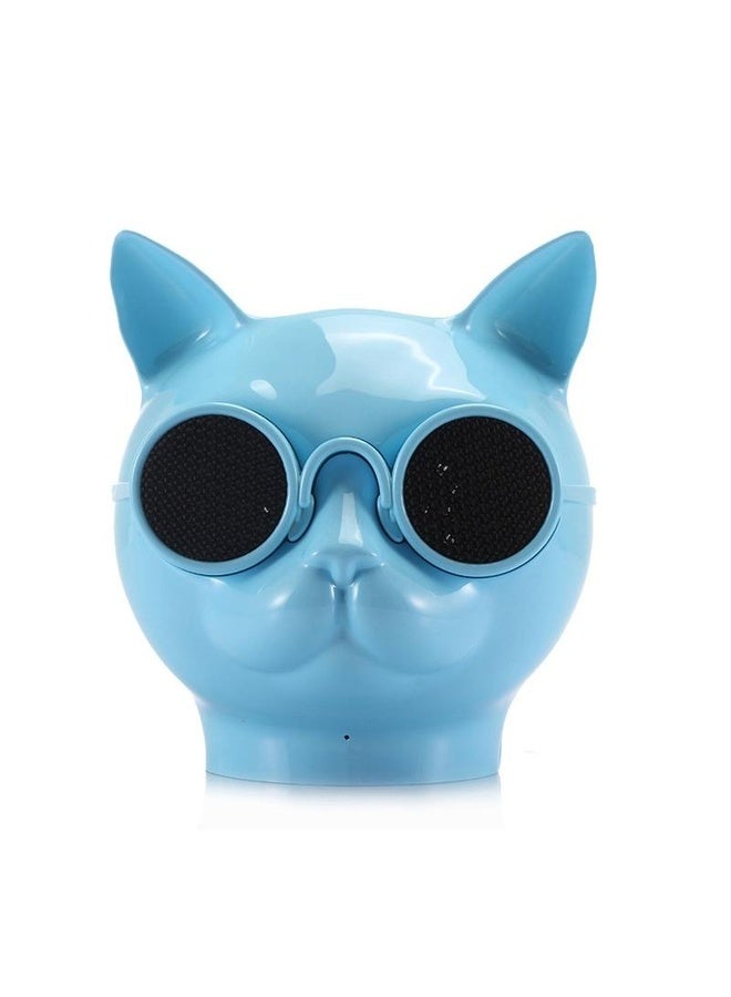 HuHa T8 Mini Cat Shape Stereo Wireless Bluetooth Speaker, Support Hands-free / TF Card / FM(Blue) - Image 1