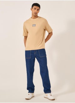 Styli Mid Rise Relaxed Fit Jeans with Contrast Stitch Detail  - Image 2