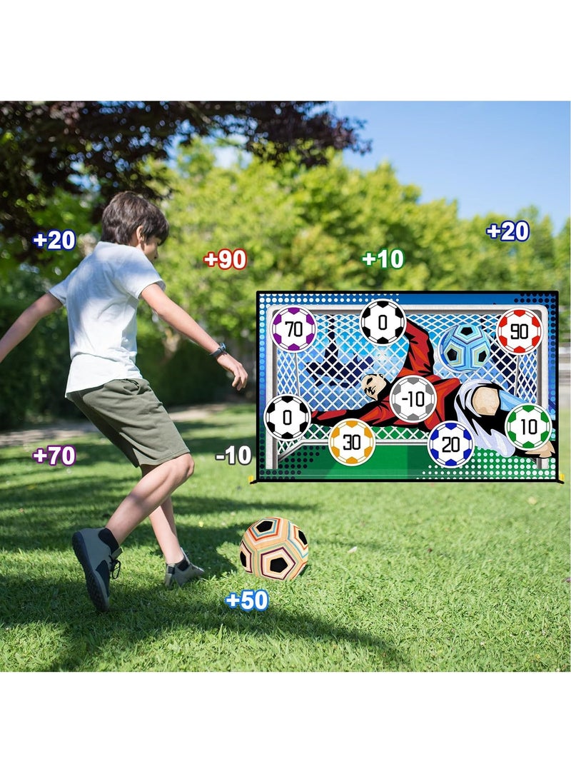 Football Game Set for 3 4 5 6 7 8 Years Old Kids Indoor Outdoor Yard Football Goal with Velcro Balls  - Image 2