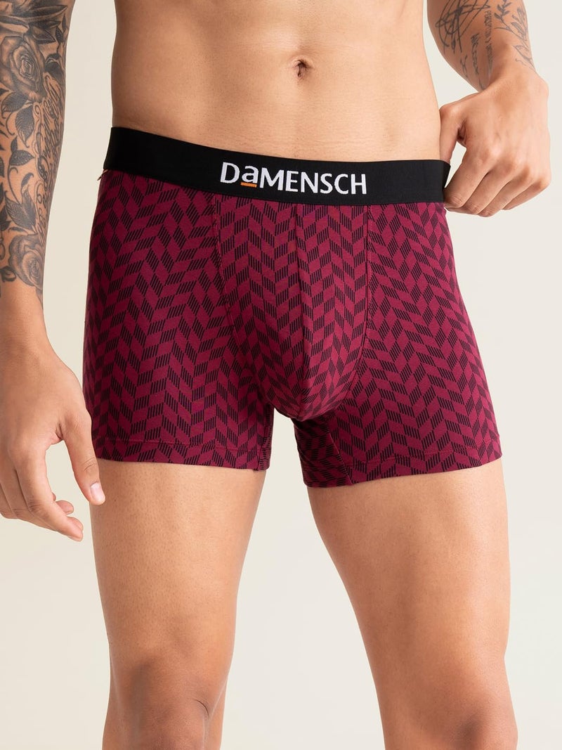 DAMENSCH Regular Fit Printed Cotton Blend Trunk Underwear Anti-Bacterial Moisture Wicking Breathable Microfibre Waistband Deo-Cotton Trunks for Men-Forest Biome,Rhododenron-M - Image 5
